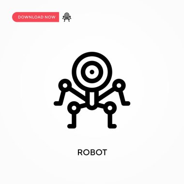 Robot Basit vektör simgesi. Web sitesi veya mobil uygulama için modern, basit düz vektör çizimi