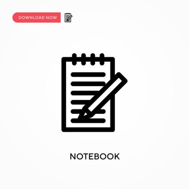 Not Defteri Basit vektör simgesi. Web sitesi veya mobil uygulama için modern, basit düz vektör çizimi