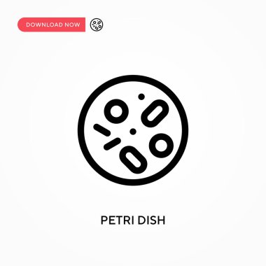 Petri kabı basit vektör simgesi. Web sitesi veya mobil uygulama için modern, basit düz vektör çizimi