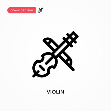 Keman basit vektör simgesi. Web sitesi veya mobil uygulama için modern, basit düz vektör çizimi