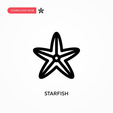 Denizyıldızı Basit vektör simgesi. Web sitesi veya mobil uygulama için modern, basit düz vektör çizimi