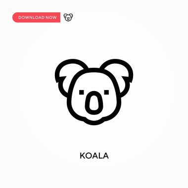 Koala Basit vektör simgesi. Web sitesi veya mobil uygulama için modern, basit düz vektör çizimi