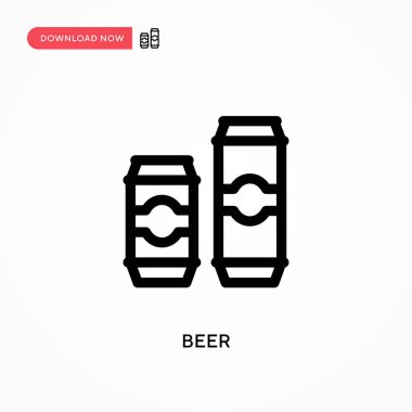 Bira basit vektör simgesi. Web sitesi veya mobil uygulama için modern, basit düz vektör çizimi