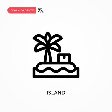 Ada Basit vektör simgesi. Web sitesi veya mobil uygulama için modern, basit düz vektör çizimi