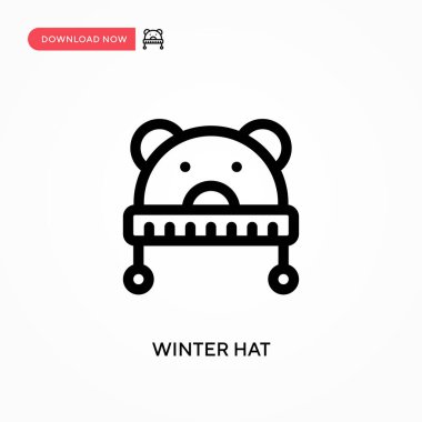 Kış şapkası Basit vektör simgesi. Web sitesi veya mobil uygulama için modern, basit düz vektör çizimi