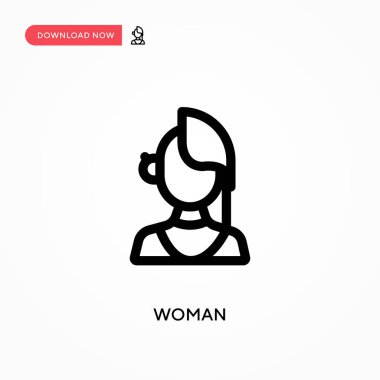 Kadın basit vektör simgesi. Web sitesi veya mobil uygulama için modern, basit düz vektör çizimi