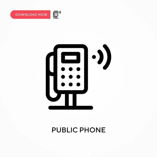 Téléphone Public Simple Icône Vectorielle Illustration Vectorielle Plate Moderne Simple — Image vectorielle
