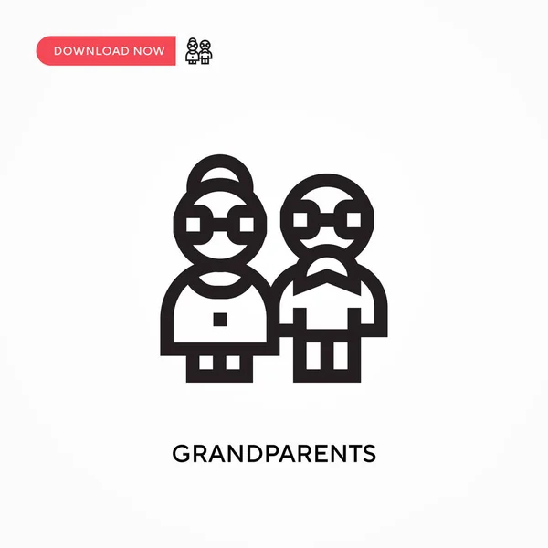 조부모는 아이콘이다 사이트나 모바일 현대의 — 스톡 벡터
