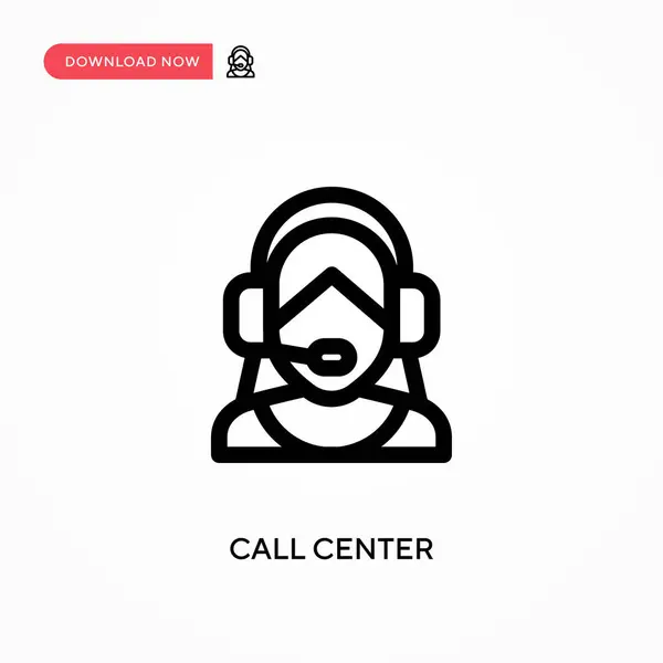 Call Center Icona Vettoriale Semplice Moderna Semplice Illustrazione Vettoriale Piatta — Vettoriale Stock