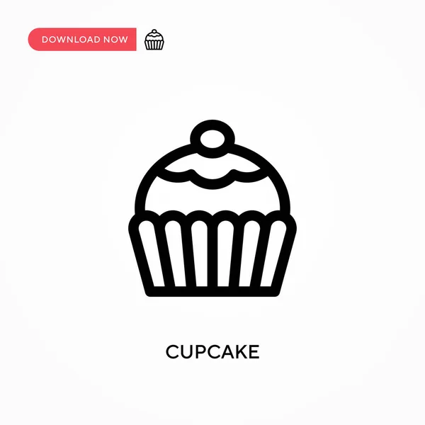 Cupcake Einfaches Vektor Symbol Moderne Einfache Flache Vektordarstellung Für Website — Stockvektor