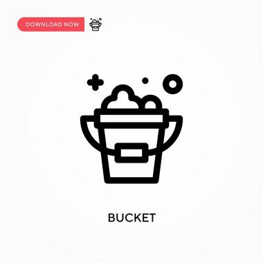 Kova Basit vektör simgesi. Web sitesi veya mobil uygulama için modern, basit düz vektör çizimi