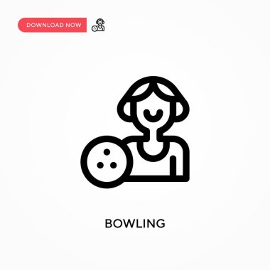 Bowling basit vektör simgesi. Web sitesi veya mobil uygulama için modern, basit düz vektör çizimi