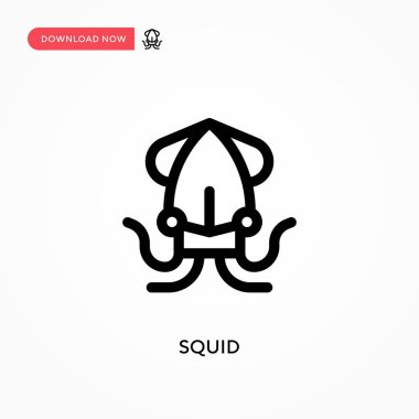 Mürekkep balığı basit vektör simgesi. Web sitesi veya mobil uygulama için modern, basit düz vektör çizimi