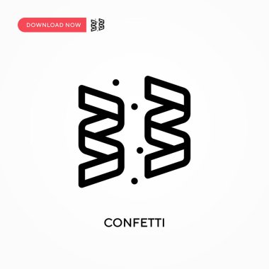 Konfeti Basit vektör simgesi. Web sitesi veya mobil uygulama için modern, basit düz vektör çizimi