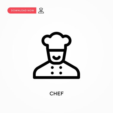 Şef Basit vektör simgesi. Web sitesi veya mobil uygulama için modern, basit düz vektör çizimi