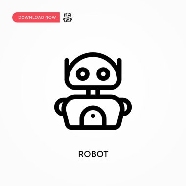 Robot Basit vektör simgesi. Web sitesi veya mobil uygulama için modern, basit düz vektör çizimi