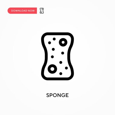 Sünger Basit vektör simgesi. Web sitesi veya mobil uygulama için modern, basit düz vektör çizimi