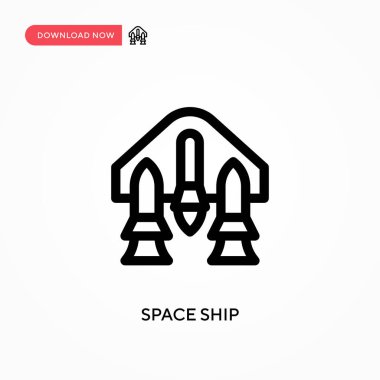 Uzay gemisi Basit vektör simgesi. Web sitesi veya mobil uygulama için modern, basit düz vektör çizimi