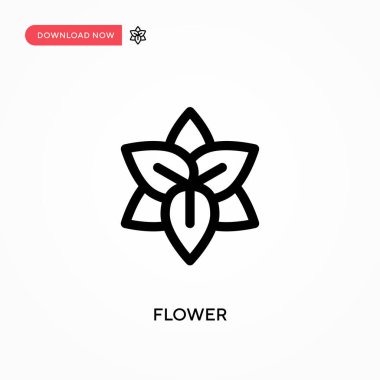 Çiçek Basit vektör simgesi. Web sitesi veya mobil uygulama için modern, basit düz vektör çizimi