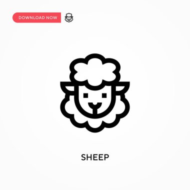 Basit koyun vektör simgesi. Web sitesi veya mobil uygulama için modern, basit düz vektör çizimi