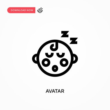 Avatar Basit vektör simgesi. Web sitesi veya mobil uygulama için modern, basit düz vektör çizimi