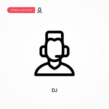 DJ Basit vektör simgesi. Web sitesi veya mobil uygulama için modern, basit düz vektör çizimi
