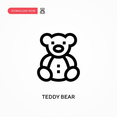 Oyuncak ayı basit vektör simgesi. Web sitesi veya mobil uygulama için modern, basit düz vektör çizimi