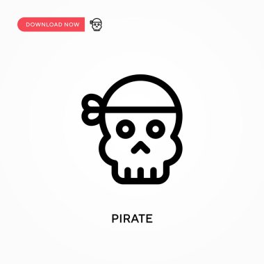 Korsan Basit vektör simgesi. Web sitesi veya mobil uygulama için modern, basit düz vektör çizimi