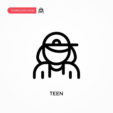 Basit Gençlik vektör simgesi. Web sitesi veya mobil uygulama için modern, basit düz vektör çizimi