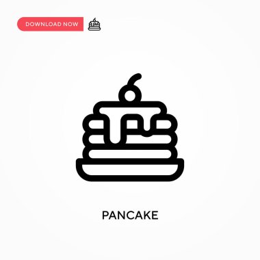 Pancake Basit vektör simgesi. Web sitesi veya mobil uygulama için modern, basit düz vektör çizimi
