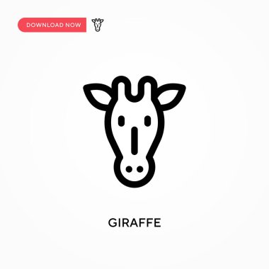Zürafa Basit vektör simgesi. Web sitesi veya mobil uygulama için modern, basit düz vektör çizimi