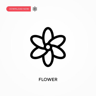 Çiçek Basit vektör simgesi. Web sitesi veya mobil uygulama için modern, basit düz vektör çizimi
