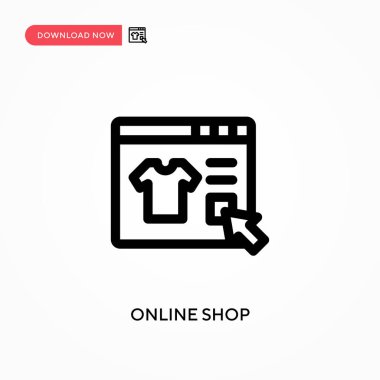 Çevrimiçi dükkan Basit vektör simgesi. Web sitesi veya mobil uygulama için modern, basit düz vektör çizimi