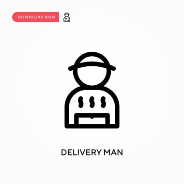 Teslimatçı Basit vektör ikonu. Web sitesi veya mobil uygulama için modern, basit düz vektör çizimi