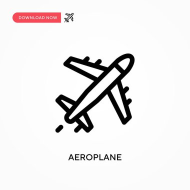 Basit Uçak vektör simgesi. Web sitesi veya mobil uygulama için modern, basit düz vektör çizimi
