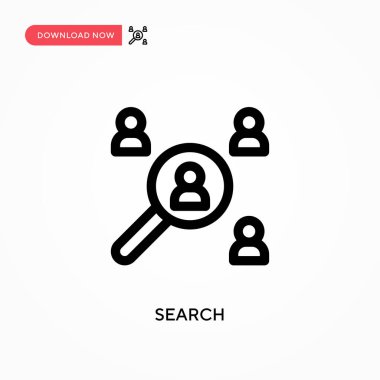 Basit vektör simgesini ara. Web sitesi veya mobil uygulama için modern, basit düz vektör çizimi