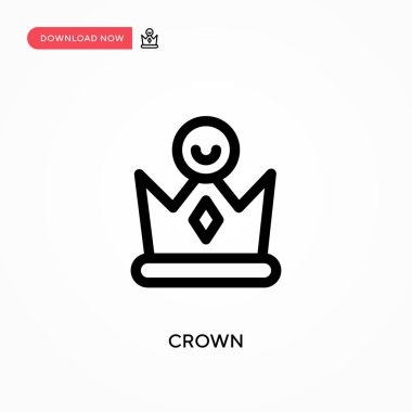 Crown Basit vektör simgesi. Web sitesi veya mobil uygulama için modern, basit düz vektör çizimi