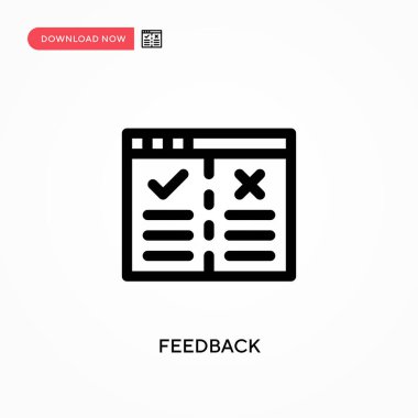 Geri besleme Basit vektör simgesi. Web sitesi veya mobil uygulama için modern, basit düz vektör çizimi