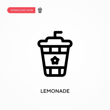 Limonata Basit vektör simgesi. Web sitesi veya mobil uygulama için modern, basit düz vektör çizimi