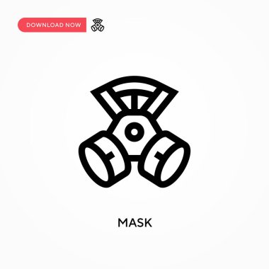 Maske Basit vektör simgesi. Web sitesi veya mobil uygulama için modern, basit düz vektör çizimi