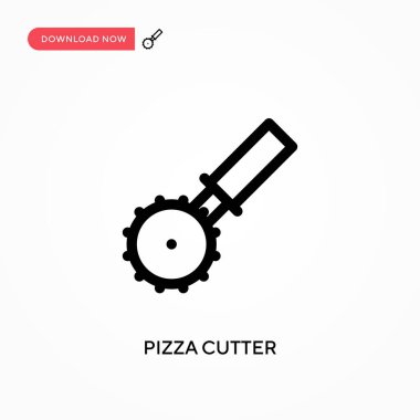 Pizza kesicisi basit vektör simgesi. Web sitesi veya mobil uygulama için modern, basit düz vektör çizimi