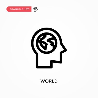 Dünya basit vektör simgesi. Web sitesi veya mobil uygulama için modern, basit düz vektör çizimi