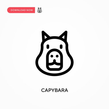 Capybara Basit vektör simgesi. Web sitesi veya mobil uygulama için modern, basit düz vektör çizimi