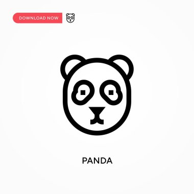 Panda Basit vektör simgesi. Web sitesi veya mobil uygulama için modern, basit düz vektör çizimi