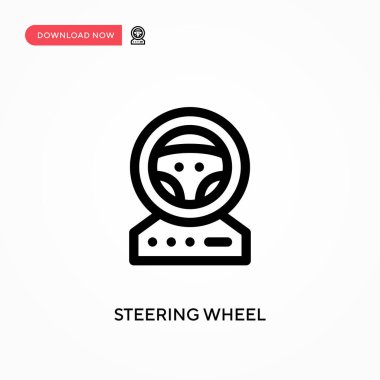 Direksiyon simidi basit vektör simgesi. Web sitesi veya mobil uygulama için modern, basit düz vektör çizimi