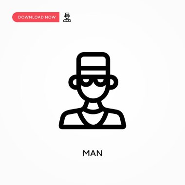 Basit erkek vektör simgesi. Web sitesi veya mobil uygulama için modern, basit düz vektör çizimi