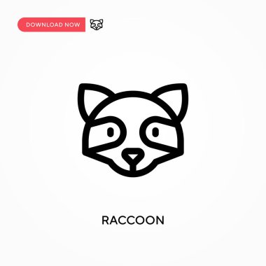 Rakun basit vektör simgesi. Web sitesi veya mobil uygulama için modern, basit düz vektör çizimi