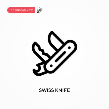 İsviçre bıçağı. Basit vektör ikonu. Web sitesi veya mobil uygulama için modern, basit düz vektör çizimi