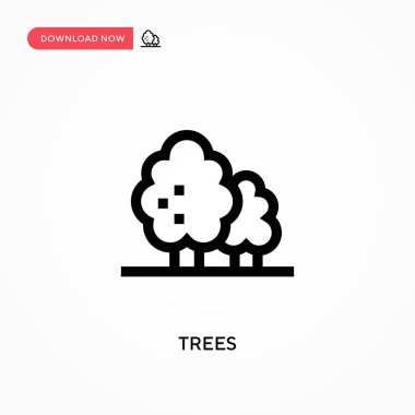 Ağaçlar basit vektör simgesi. Web sitesi veya mobil uygulama için modern, basit düz vektör çizimi