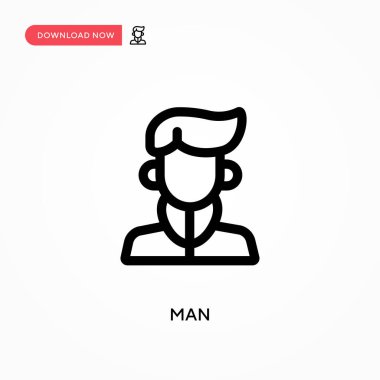 Basit erkek vektör simgesi. Web sitesi veya mobil uygulama için modern, basit düz vektör çizimi